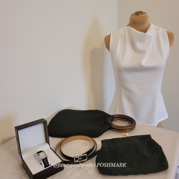 BANANA REPUBLIC scuba cowl  SNOW DAY color rare sold out easy care blouse shirt - Picture 15 of 17